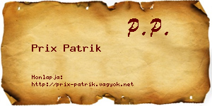 Prix Patrik névjegykártya
